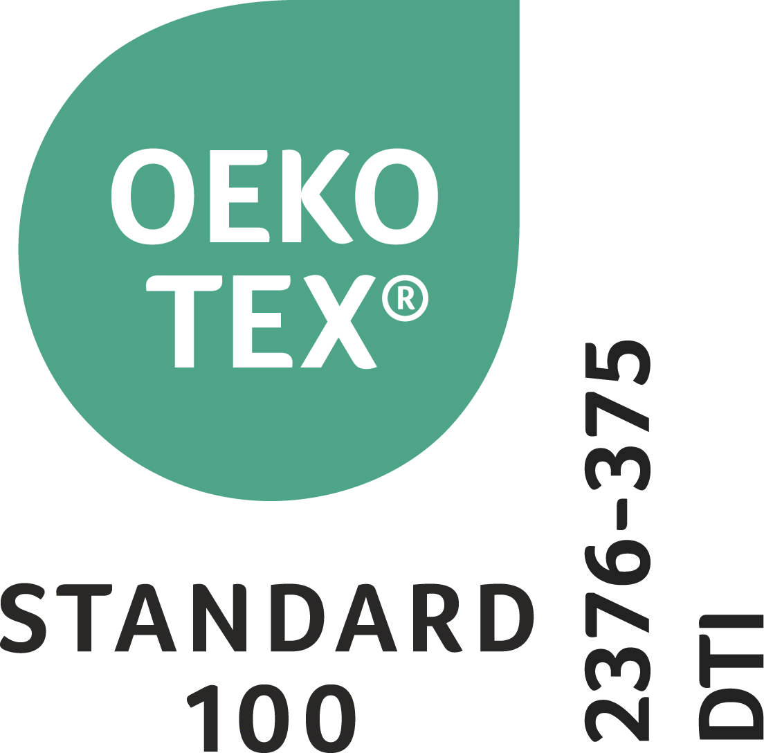Et grøn OEKO-TEX STANDARD 100-certifikat for traditionelt fremstillede produkter.